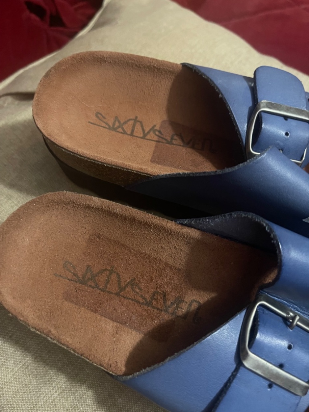 Sixty seven Blue leather platform sandals - Picture 6 of 9